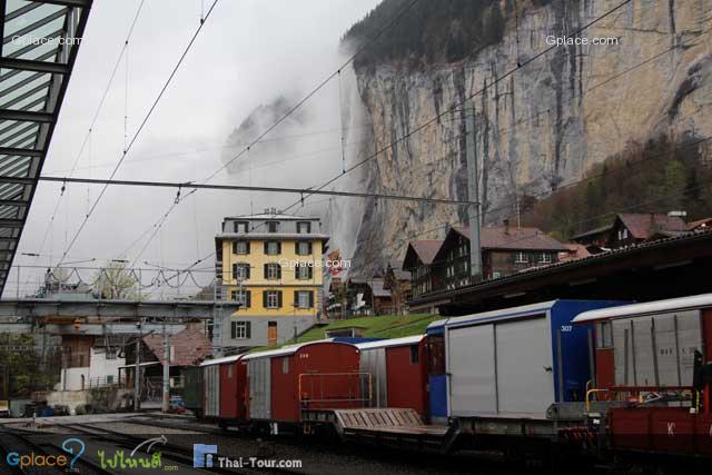 Here was taken from the train station - Lauterbrunnen.