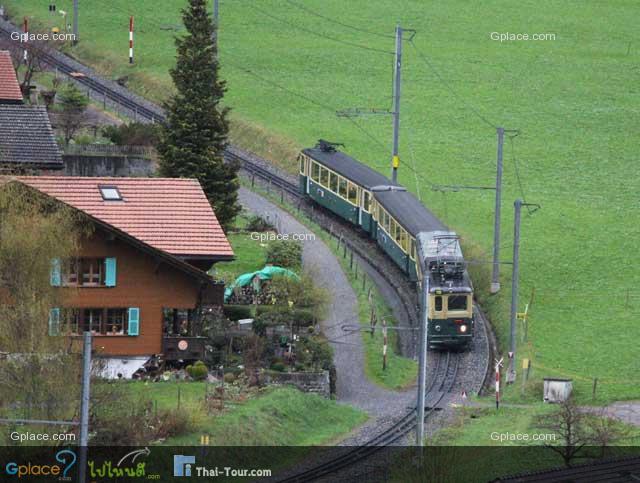 Passengers in the train at this time should be the ones who loved in skiing and took overnight in a hotel on the top.