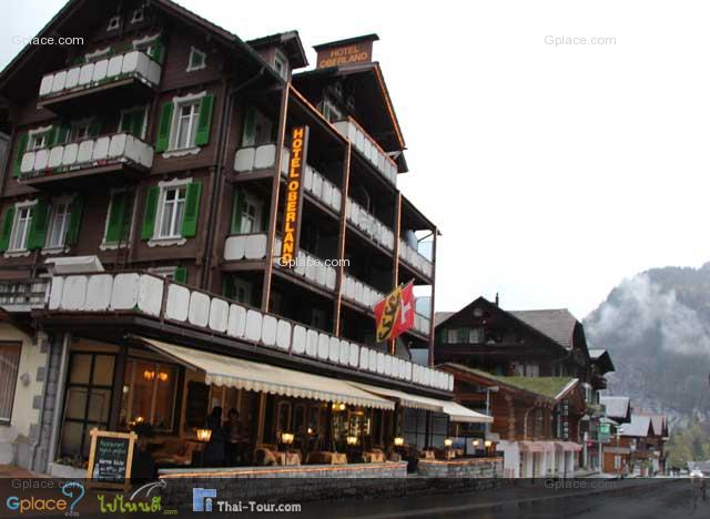 a little town - Lauterbrunnen, within 30 mins we could walk through.