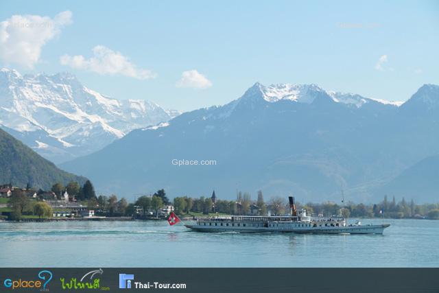 I like this shot...the Alps behind the cruise in Lake Geneva
