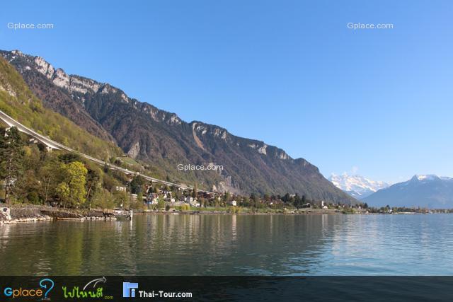 view point outside the castle near Chillon pier