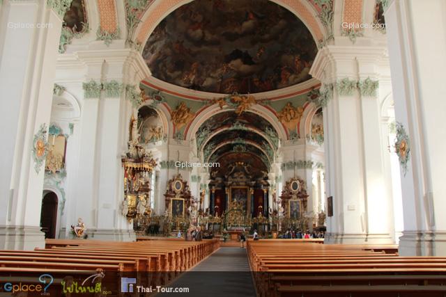 The interior of the Cathedral is one of the most important baroque monuments in Switzerland