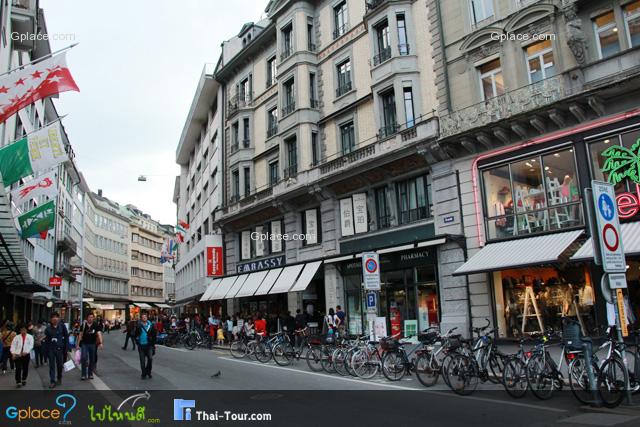 a street behind Buccherer.  There are a plenty of souvenir goods including watches, chocolate, penknives, postcards, etc.