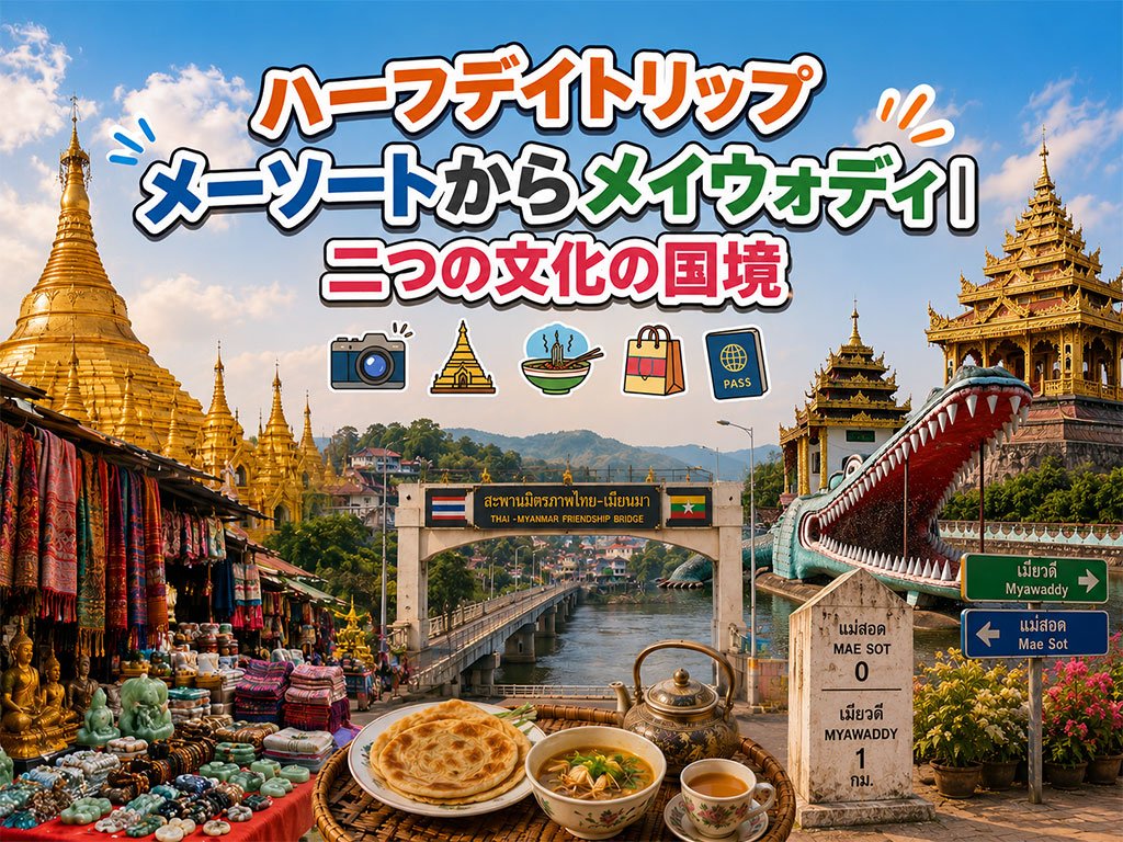 早朝から夕方までのメーソート・ミャワディの旅