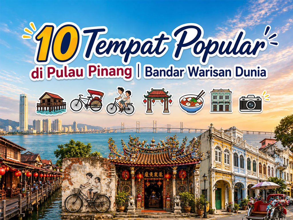 10 Tempat Popular di Pulau Pinang