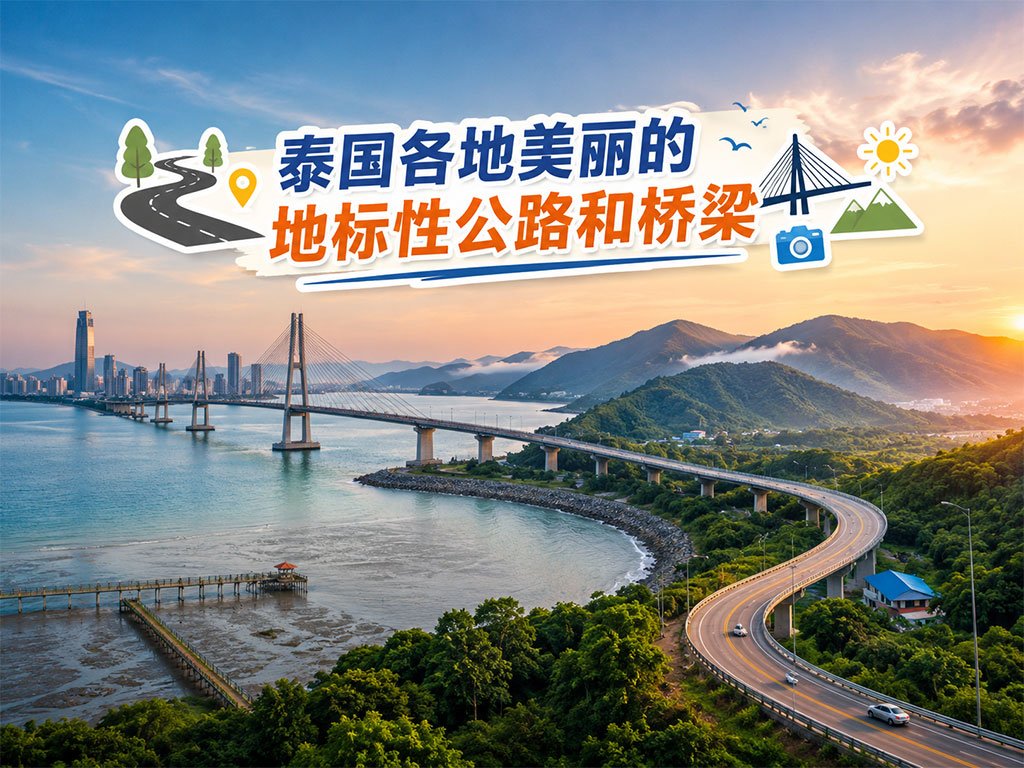 泰国各地美丽的地标性公路和桥梁