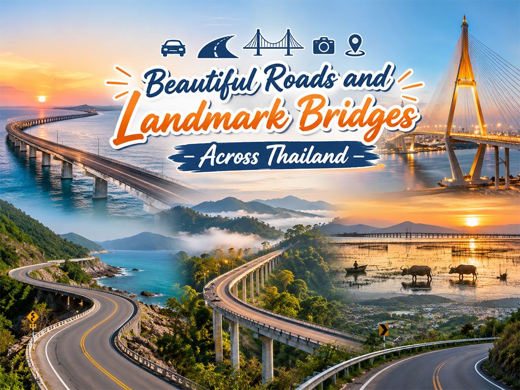 Jalan dan Jembatan Ikonik Indah di Thailand