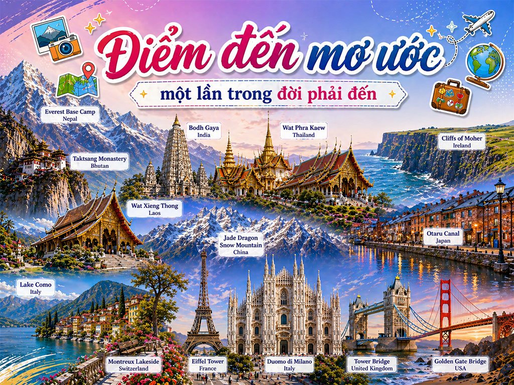 Điểm đến mơ ước, một lần trong đời phải đến